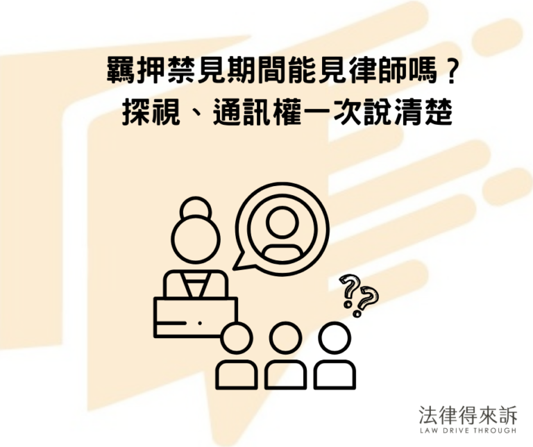57.羈押禁見期間能見律師嗎？探視、通訊權一次說清楚